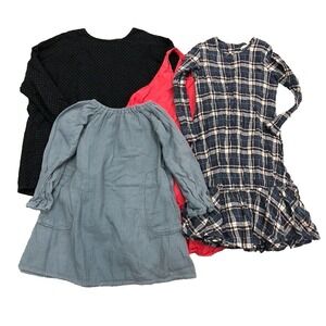 Boy+Girl Cotton Dress Lot Girls 4 Boho Lagenlook Cottagecore Play School